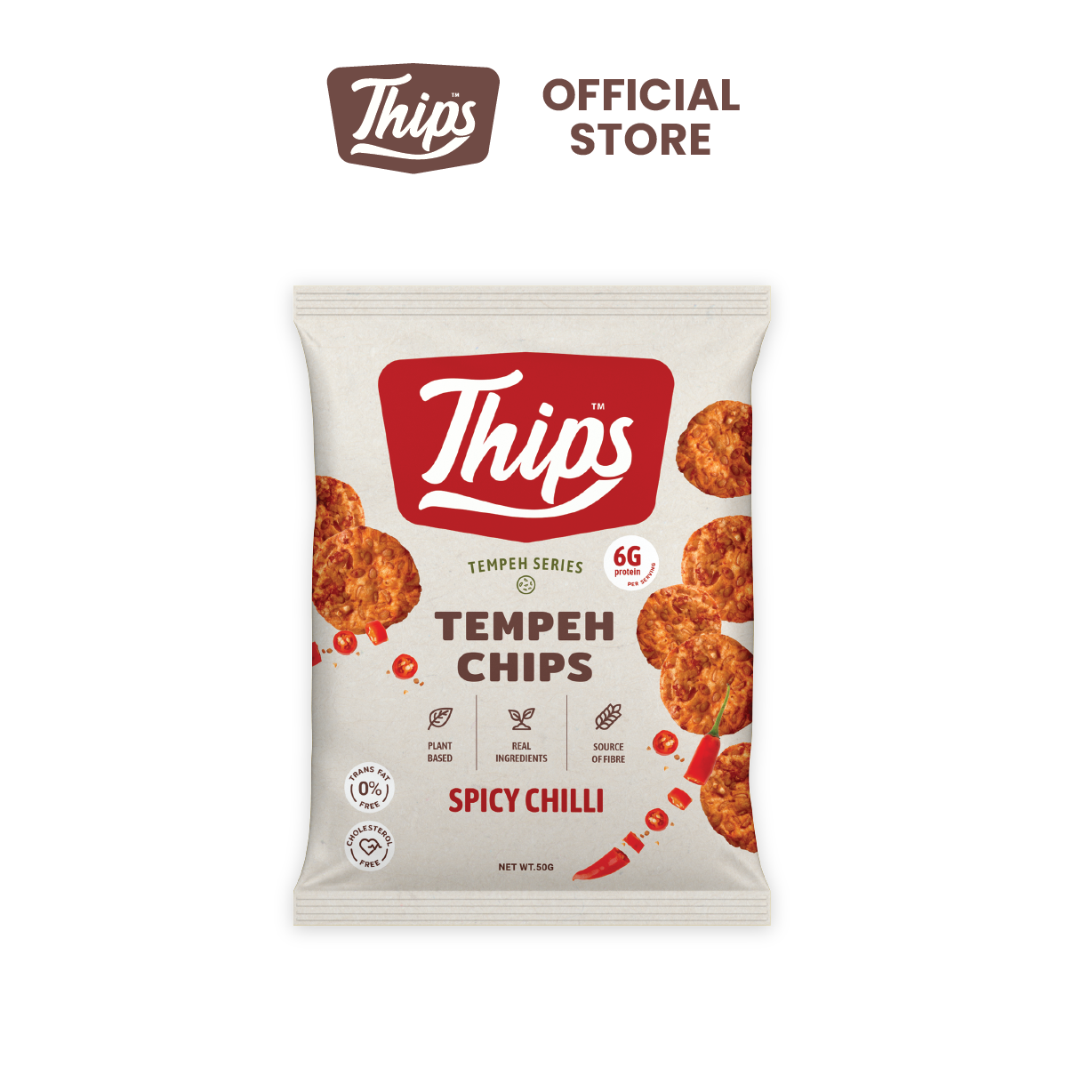 Thips Spicy Chilli Tempeh Chips (1 x 50g)