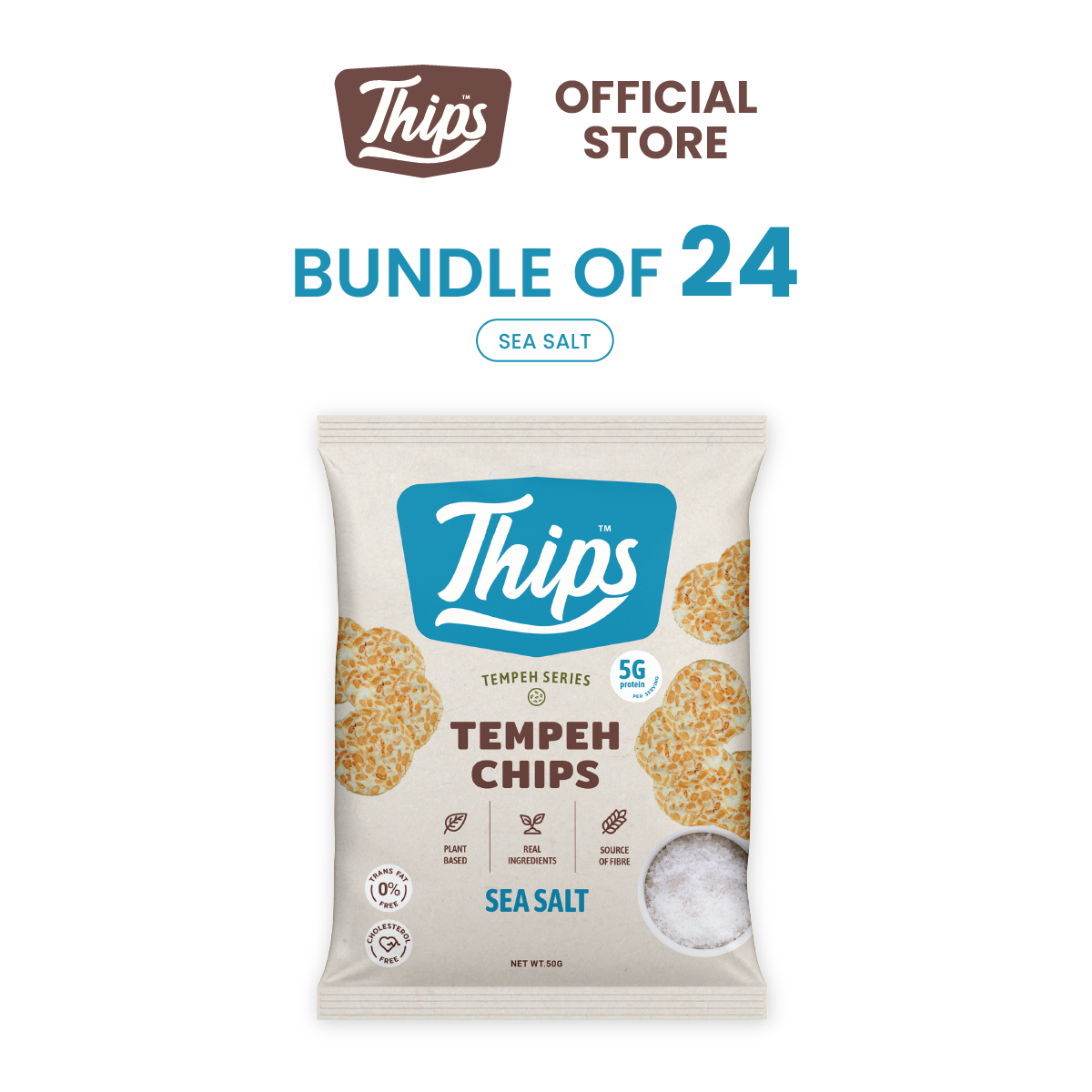 [Bundle of 6, 12, 24] Thips Sea Salt Tempeh Chips