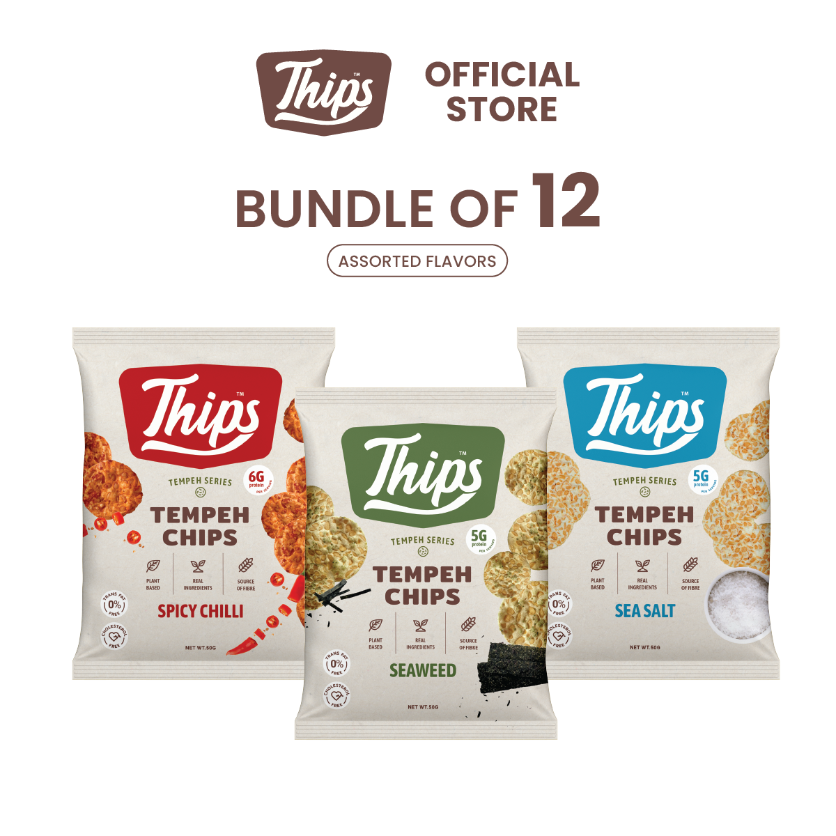 [Bundle of 6, 12, 24] Thips Variety Flavor Tempeh Chips